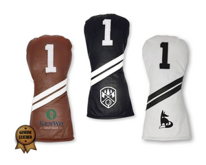 GENUINE LEATHER DRIVER HEADCOVER - Embroidered - Patch Leather Headcover